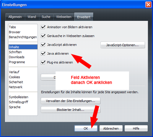 JavaScript aktivieren